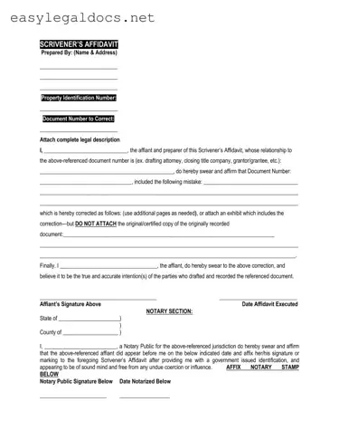 Download Scrivener's Affidavit Form