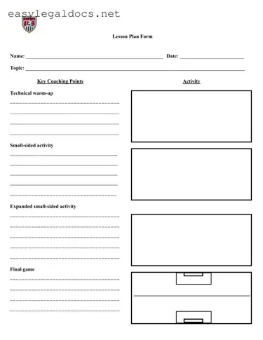 Download Soccer Training Session Plan Form