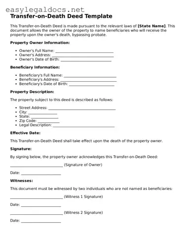 Printable Transfer-on-Death Deed Form