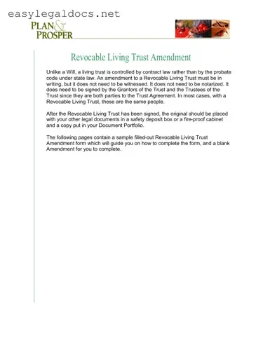 Download Trust Amendment Form