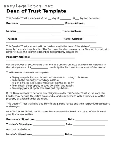 Printable Deed of Trust Form