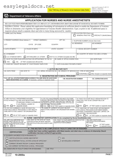 Download VA 10-2850a Form
