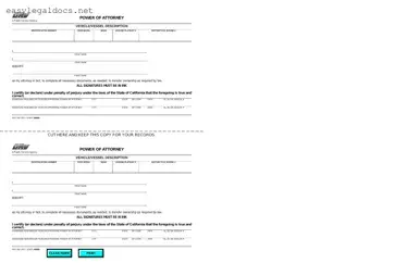 Download Vehicle POA REG 260 Form