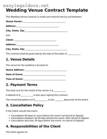 Printable Wedding Venue Contract Form