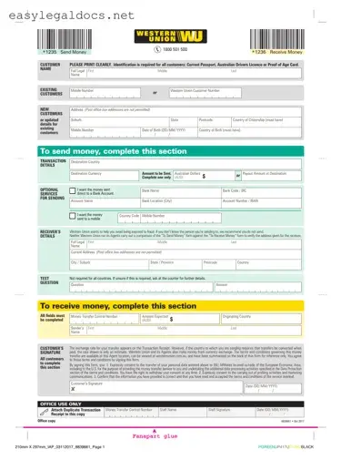 Download Western Union Form