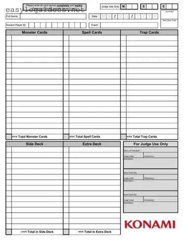 Download Konami Decklist Form