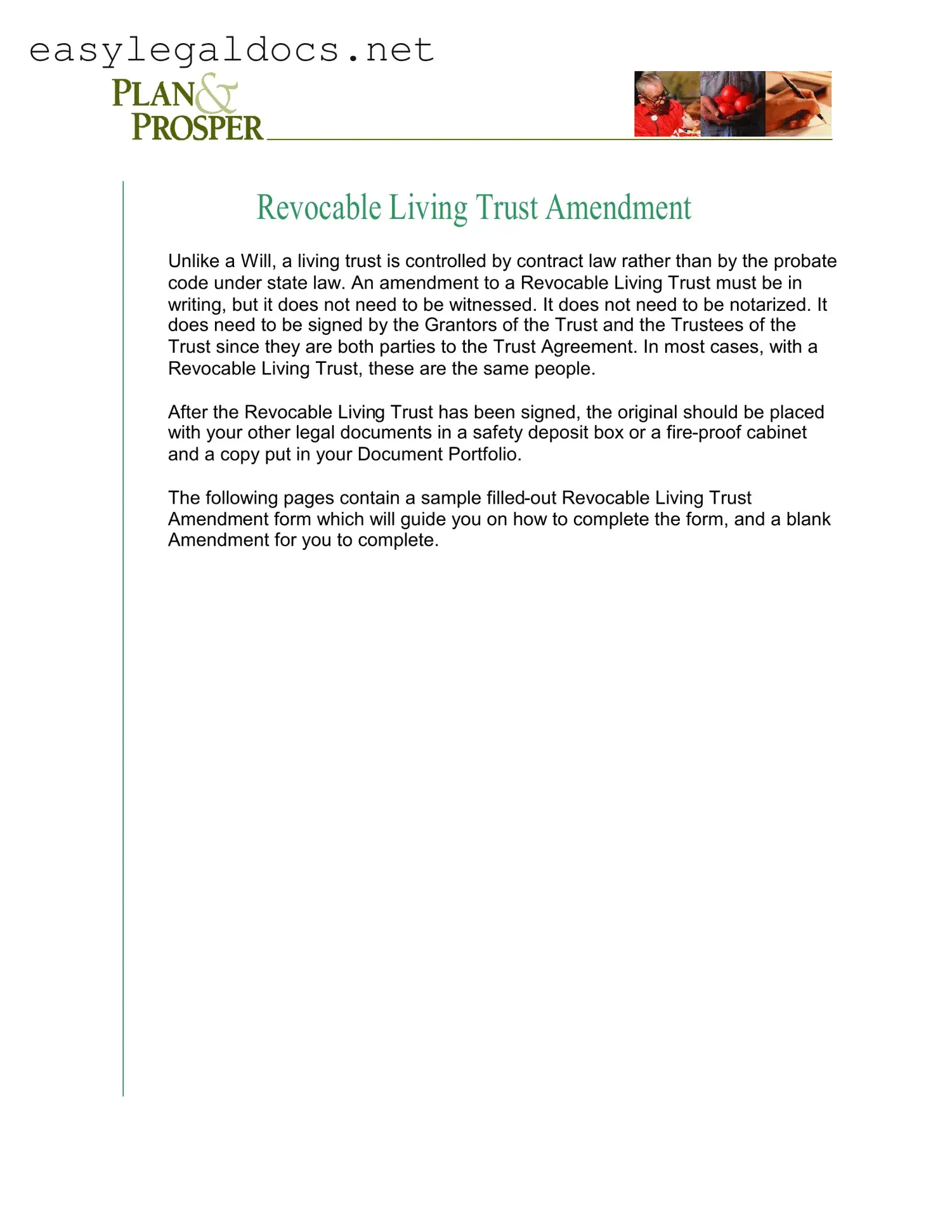 Download Trust Amendment Form